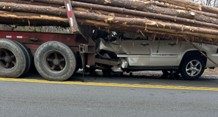 Long load on log truck